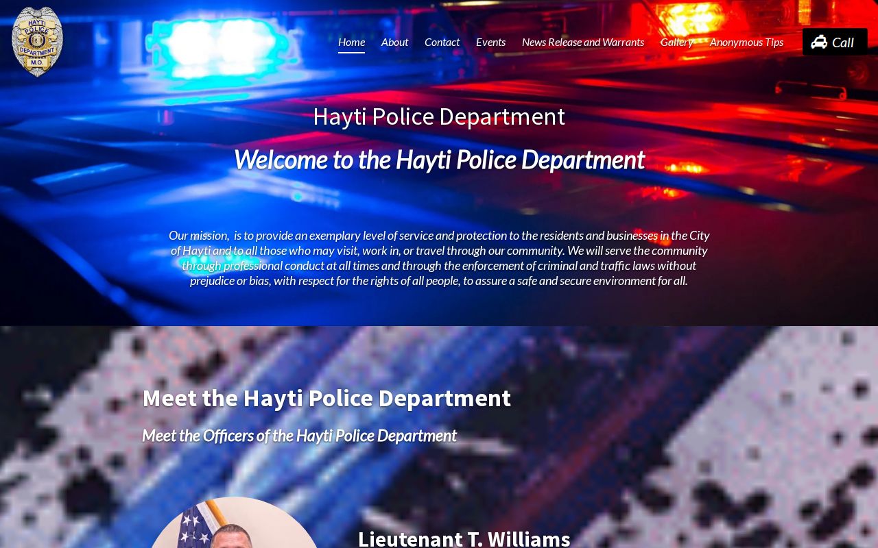 Official Hayti Police local contact route